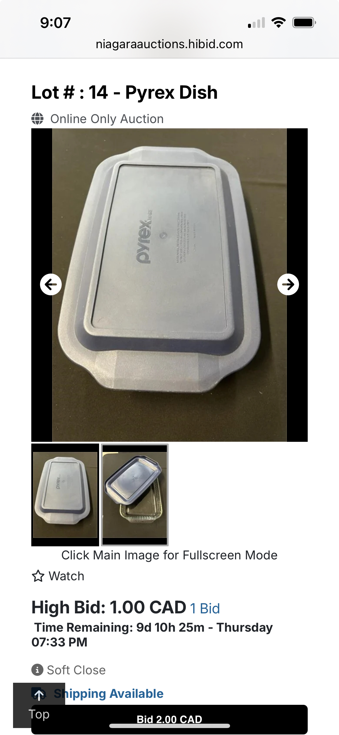 Pyrex Dish NiagaraAuctions.ca